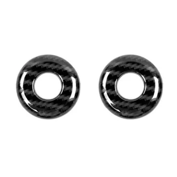 

2x Carbon Fiber Door Lock Ring Decor Cover Trim For Dodge Challenger 2014-2020 Car Decor Ring