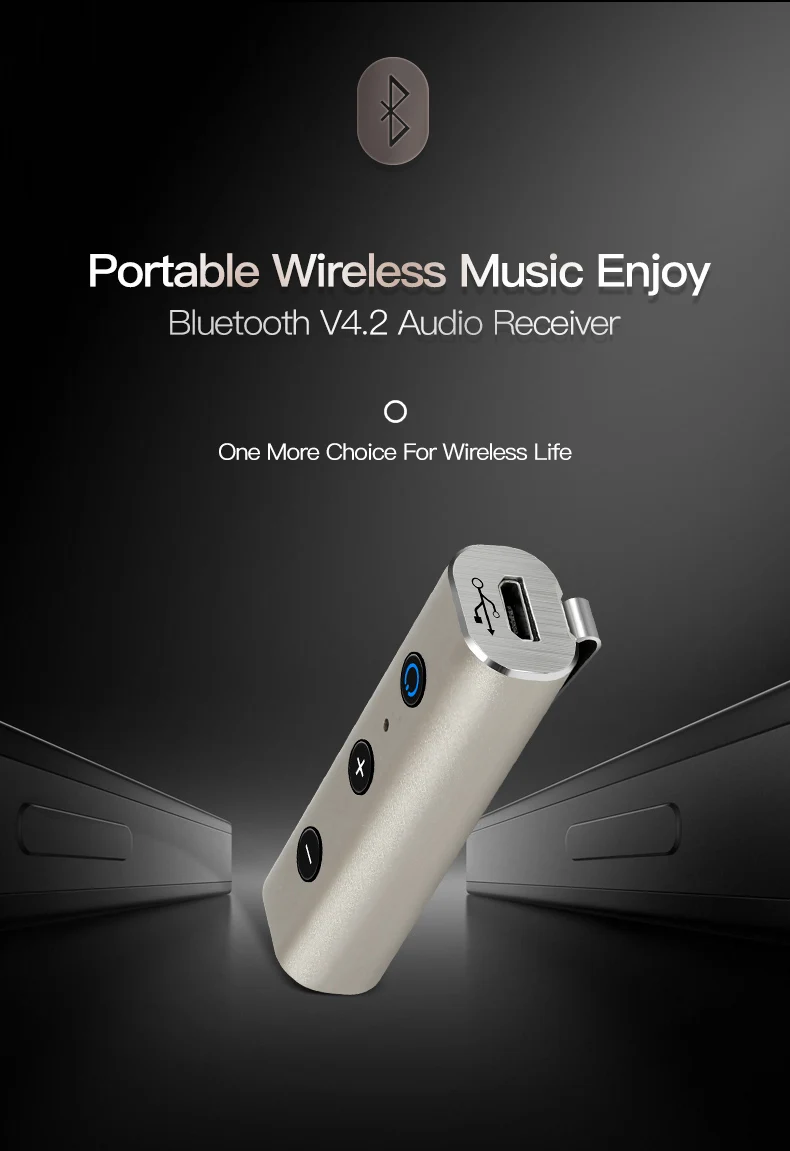 

Bluetooth 4.2 Wireless Receiver Adapter Stereo Music Audio Receiver 3.5mm Jack Aux Handsfree Car Bluetooth Kit Adapter