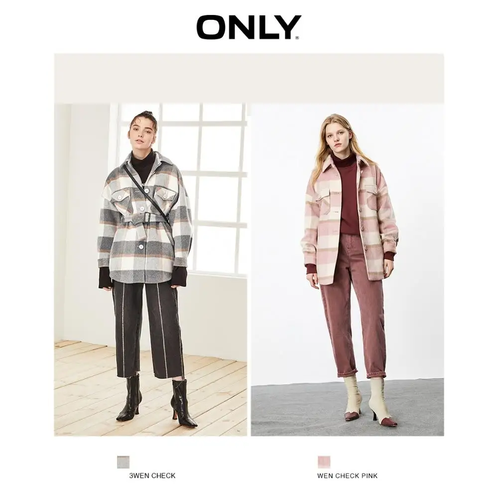 Most effective  ONLY Autumn Winter Women's Checked Woolen Coat  11936T519