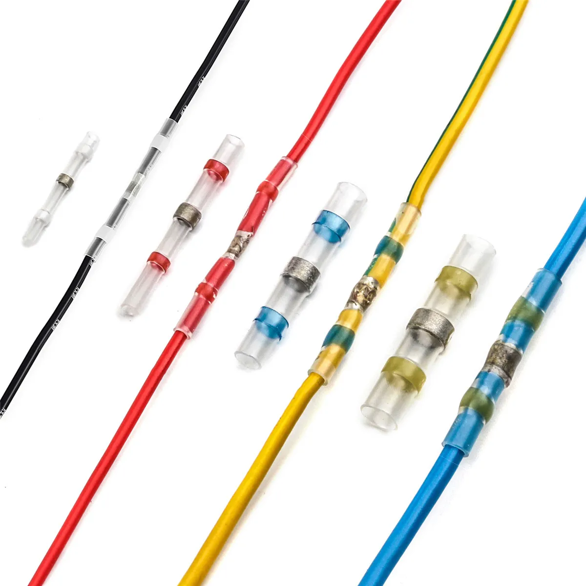 

100pcs Insulating Heat Shrink Butt Connectors Placing Electrical Wire Cables Sleeve Marine Automotive Soldering Connectors