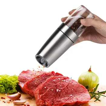 

Electric Automatic Mill Pepper and Salt Grinder LED Light Peper Spice Grain Mills Porcelain Grinding Core Mill Kitchen Tools