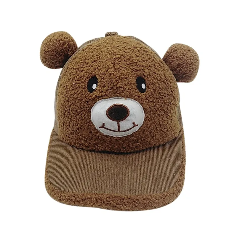 Одежда для мальчиков и девочек Шапки детские шапки, головные уборы для детей регулируемые шапки, защита от солнца, принт мультяшного медведя Повседневное уха козырьки для дизайна