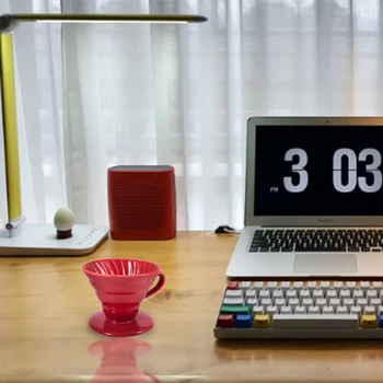 

Ceramic Coffee Dripper Engine V60 Style Coffee Drip Filter Cup Permanent Pour over Coffee Maker with Separate Stand for 1-4 Cups