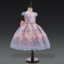 Платье принцессы для маленьких девочек с цветами и тюлевым кружевом; нарядная одежда; одежда для девочек; Повседневное платье для девочек