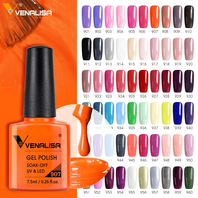 Venalisa Long Wear Top Coat Tempered Top Coat Peel Off Base Coat Color Nail Gel Polish Beautiful Semi Permanent Nail Gel Enamel