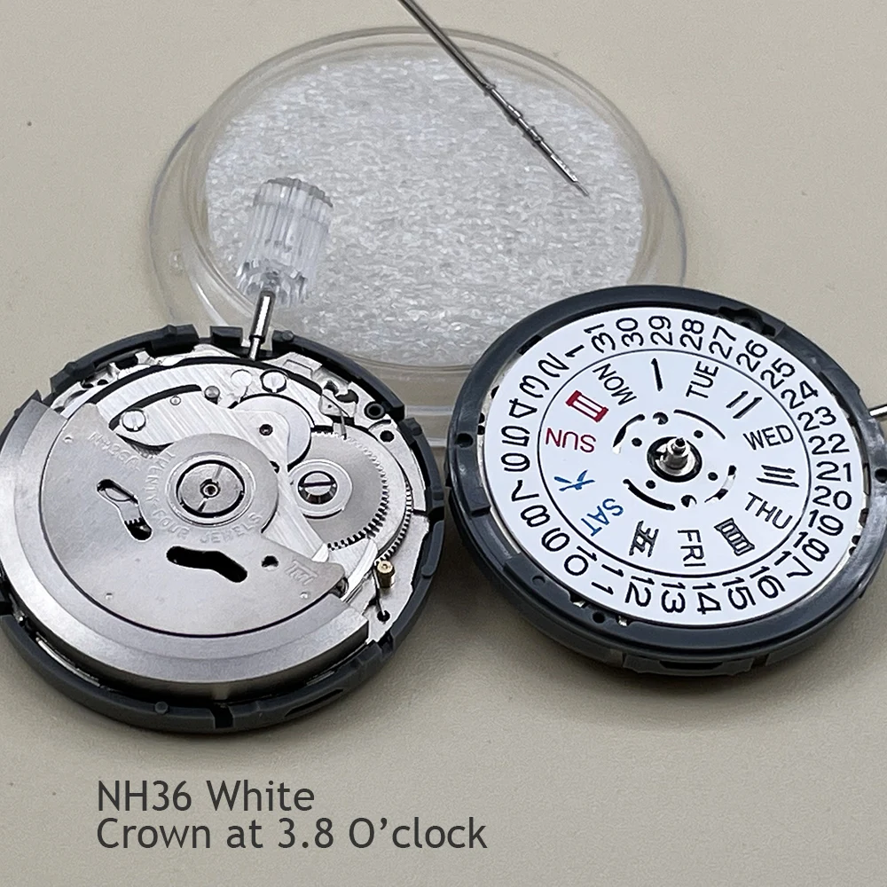 Crown at  Mechanical Watch Movement NH36 White Datewheel 24 Jewels Seiko  Watch Parts Accessories SOD Clock Man|Dụng cụ & Bộ sửa chữa| - AliExpress