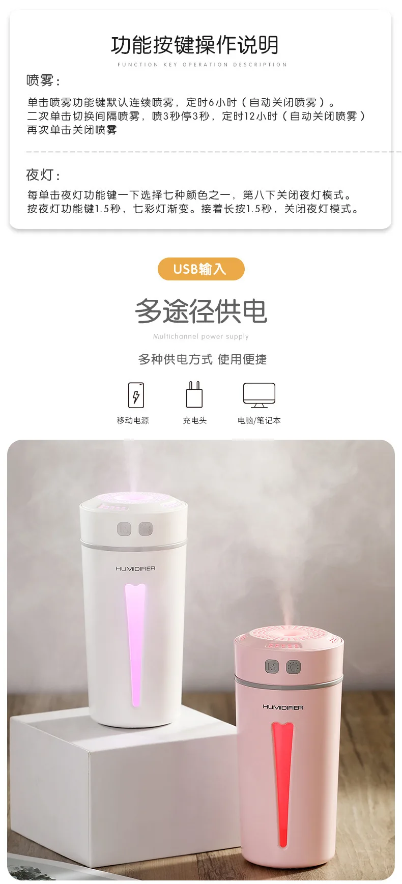 Amazon Горячая Happy Cup Арома диффузор увлажнитель воздуха USB Мини офис Автомобильный увлажнитель воздуха очиститель