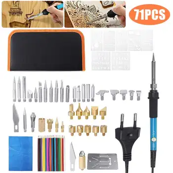 

71PCS/Set 60W Electric Soldering Iron Temperature Adjustable 220V 110V Welding Solder Soldering Iron Accessories US/UK/EU Plug