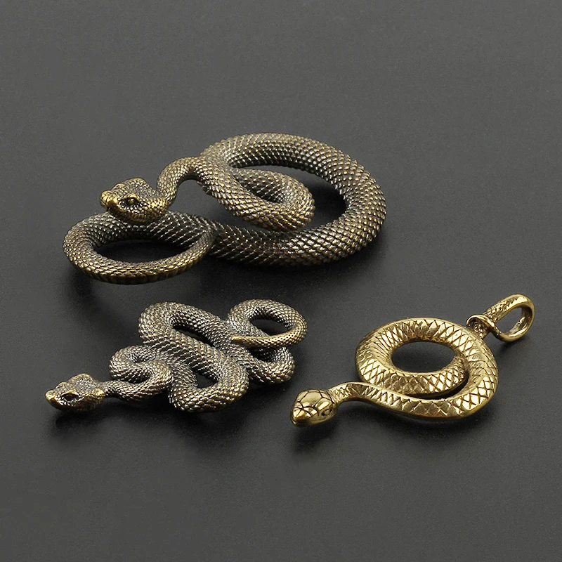 Various Styles Brass Snake Key Ring Outdoor Copper Snake Car Hanging UKHC