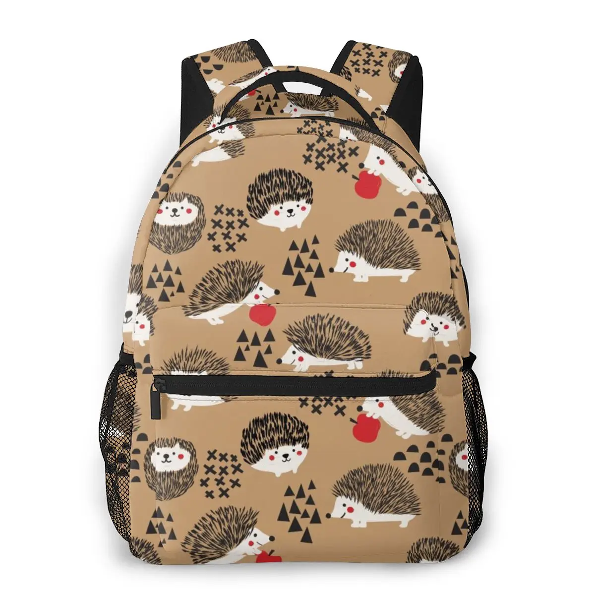 Mochila informal con estampado de erizo para mujer, Bolsa Escolar de viaje  con bolsillos, color marrón, para Universidad|Mochilas| - AliExpress