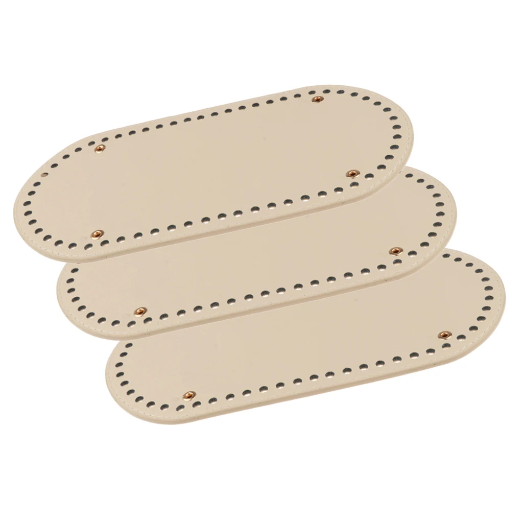 3x Hand-woven Bag Pad Accessories Tote Bottom Insert Pet Bags Cushion Beige