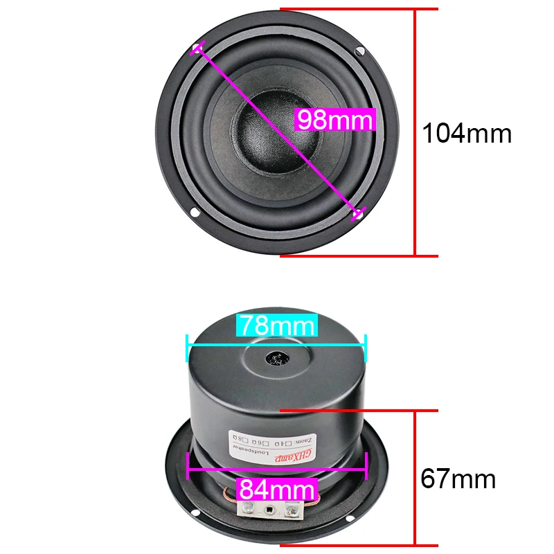 Poderoso de Alta Fibra de Papel de Linho Bobina de Voz Alto-falante Polegada Subwoofer Baixo Fidelidade 30w Cone 4-camada 2pcs 3.5 104mm - Image 2