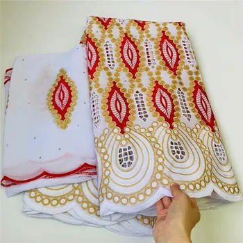 

7yard Swiss lace fabric latest heavy beaded embroidery African 100% cotton fabrics Swiss voile lace popular Dubai style LM08013