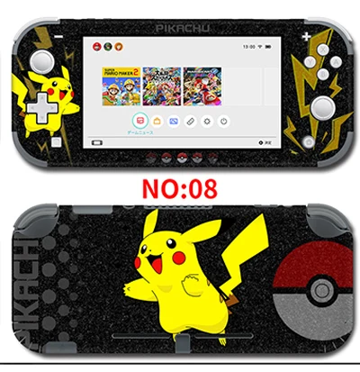 Защитная крышка наклейка виниловая кожа Наклейка для nintendo switch lite консоль Pokeball/SUPER MARIO/Zeld стикер - Цвет: 08Skins