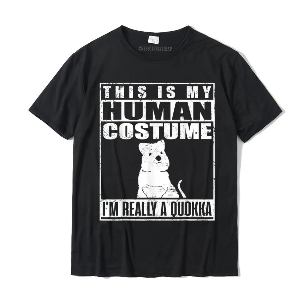 SummerFamily Short Sleeve Tops Shirts Lovers Day Designer O Neck 100% Cotton Tops & Tees Men's T-shirts Fitness Tight  This Is My Human Costume I'm Really A Quokka Halloween Gift T-Shirt__MZ17802 black