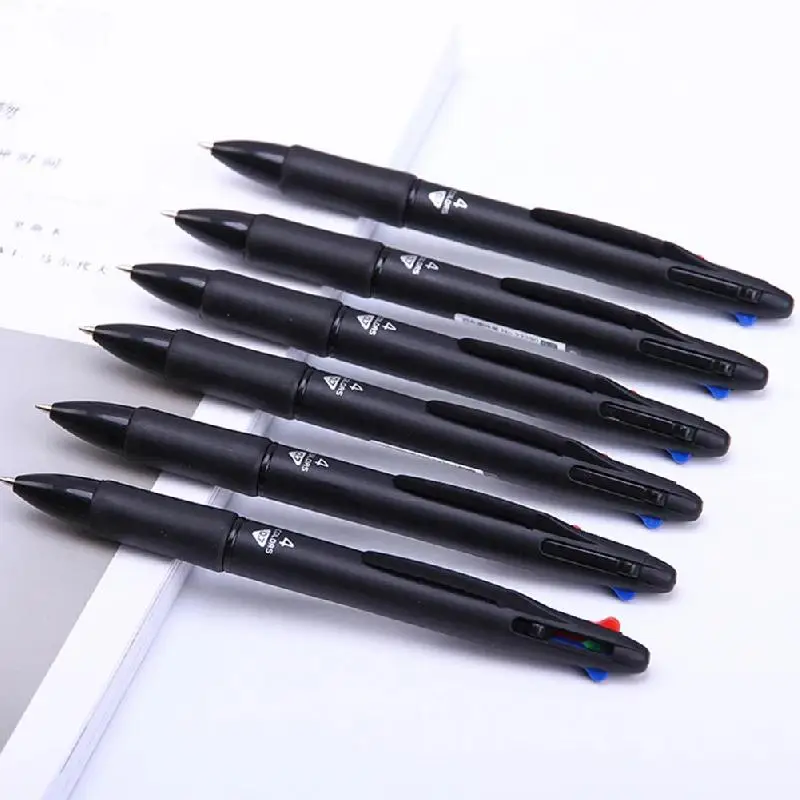 Выдвижная многофункциональная шариковая ручка Четырехцветная черная красная