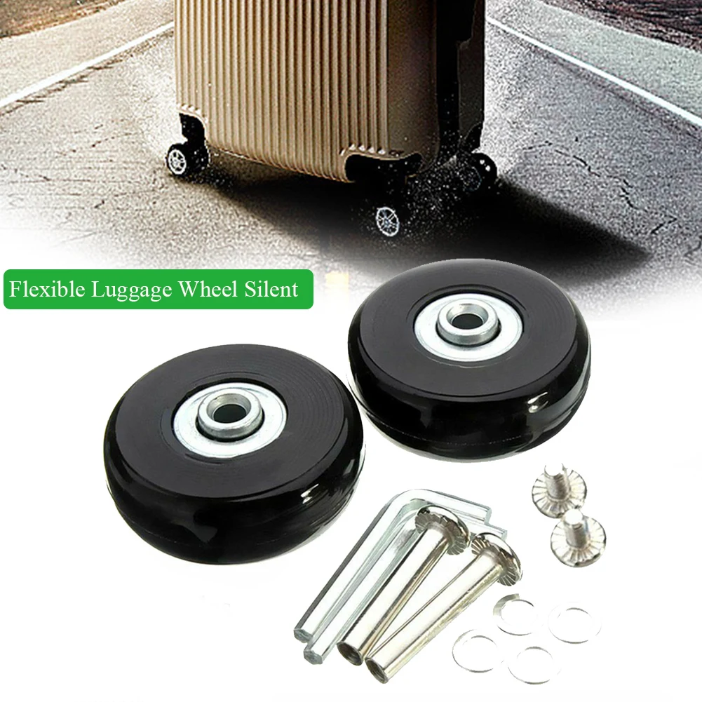 4pcs Solid Silent Durable Mute Flexible Practical Screw Travel With Repair Tool Accessories Replacement Roller Luggage Wheel