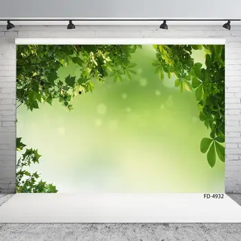 

Photo Background Green Leaves Bokeh Computer Printed Backdrops for Children Baby Portrait Party Photoshoot Photography Props