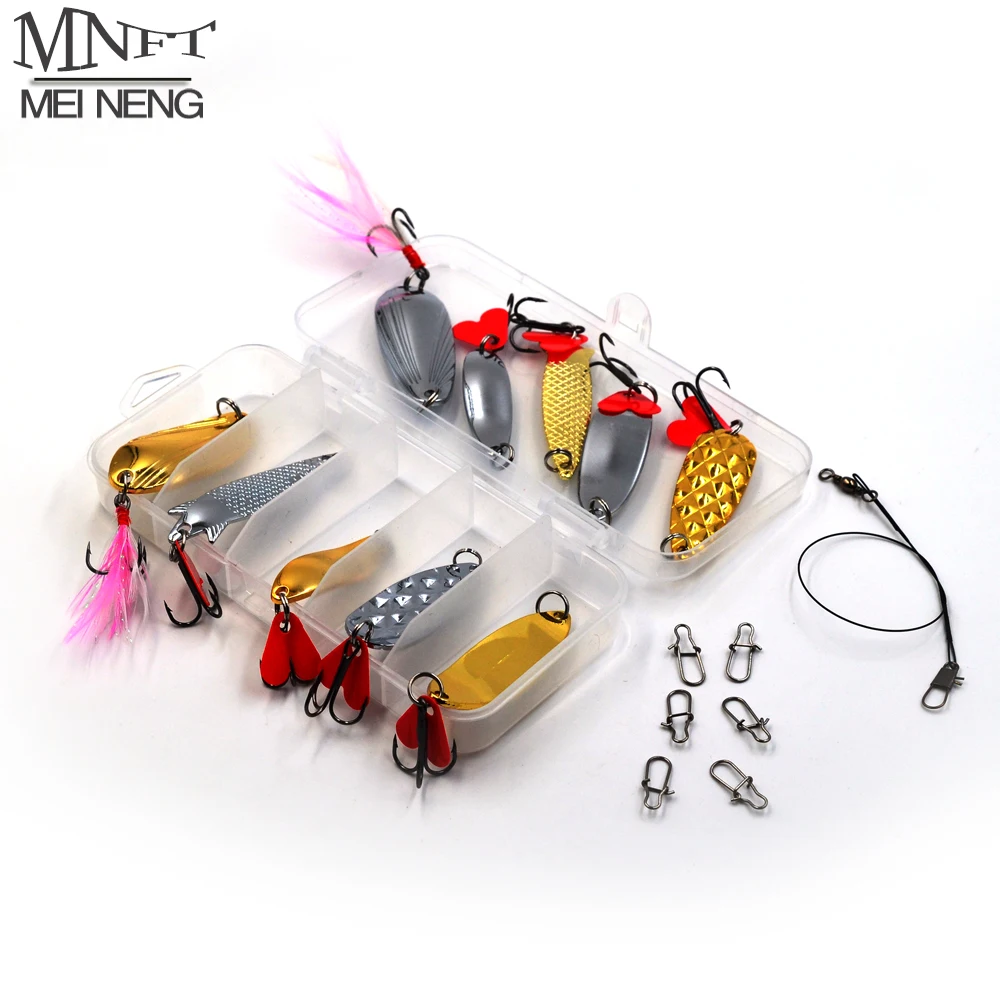 MNFT 10Pcs/Box Fishing Metal Spinner Set 5g 6g 8g 10g 13g Spoon Hard Gold  Silver Bait Fishing Tackle Gear Artificial Bait