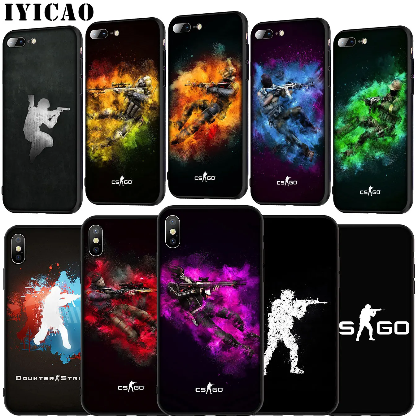 IYICAO Counter Strike CS Go Soft Silicone Cover Case for iPhone 11 Pro XR X XS Max 6 6S 7 8 Plus 5 5S SE Black TPU Phone |