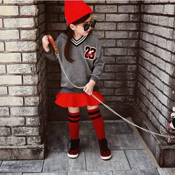 

Childrenswear GIRL'S Suit Long-sleeved Sweater with Air Fluffy Skirt 2019 Spring Clothing New Style 3-8-Year-Old