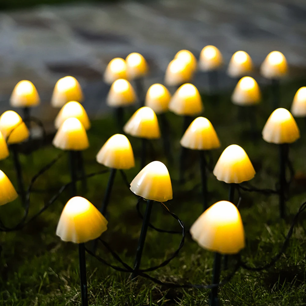 LED Solar String Light Garden Decoration Mushroom Lights IP65 Waterproof Outdoor 