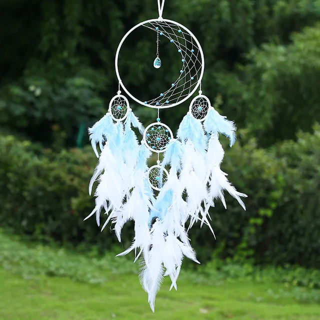 Dream Catcher Wind Chimes Art Chimes Home Craft Dreamcatcher Ornament Hanging Bedroom Decoration Gift Handmade Feather 2