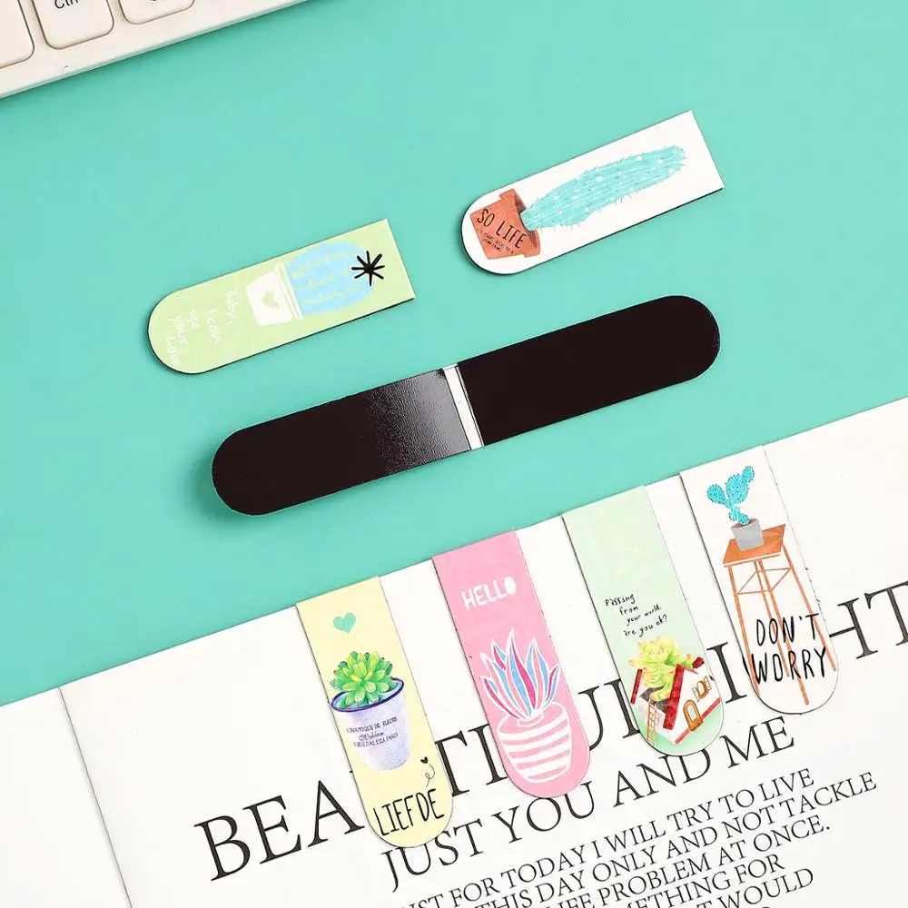 Cute Cartoon magnet bookmark life fresh bookmark creative magnetic Bookmarks For Books kawaii School supplies 6pcs/set