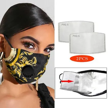 

Ear Loop Cover Mondkapjes Printed Mouth Cover with Filter replacement pad Facemasks Protective Facemaska Anti Dust Mondkapje