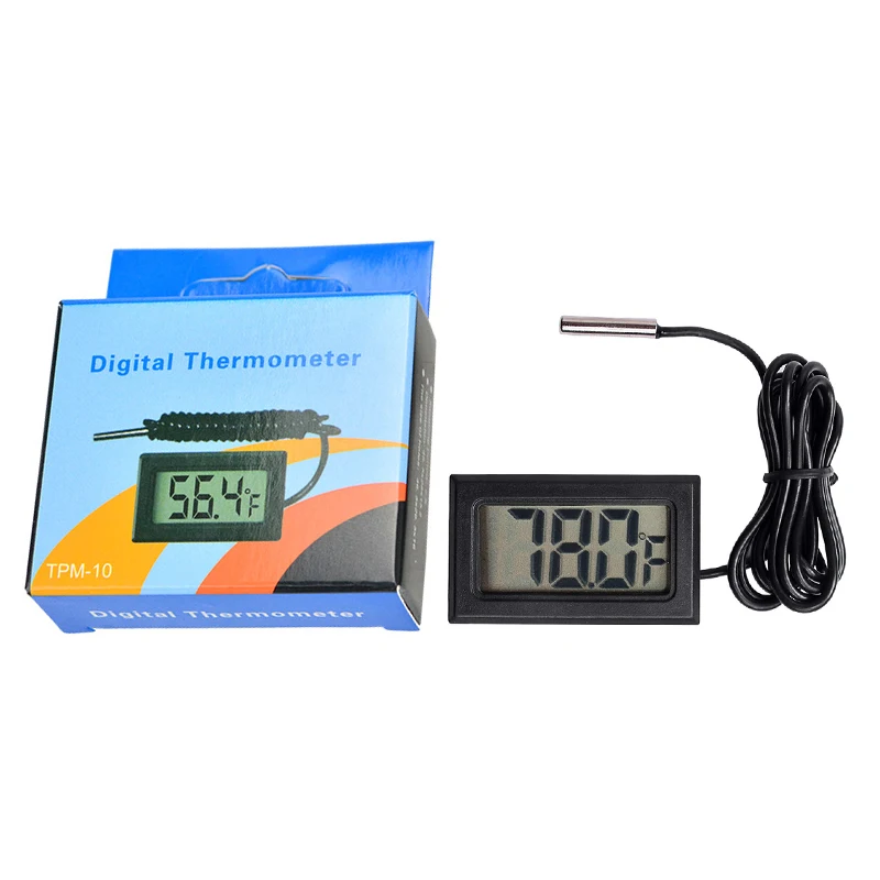 Sensor Humidity Digital LCD Thermometer Temperature Monitor External Probe for Fridge Freezer Refrigerator Aquarium Fahrenheit (02)