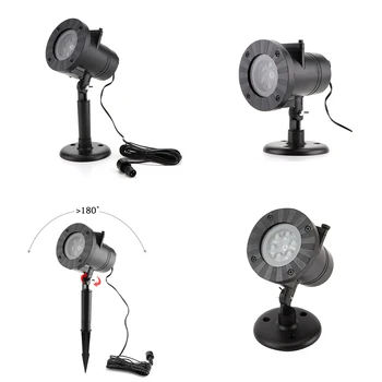 

12 Pattern Outdoor waterproof led Christmas lights snowflake logo projection lamp lawn lamp Decor film lights US/UK/AU/EU Plug