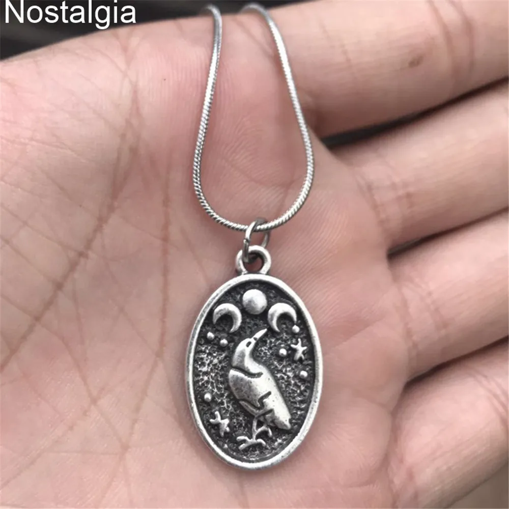 Odin Raven Talisman Amulet колье с кулоном в стиле викингов Wicca Bird Goth Jewelry Runes Neckless Wiccan