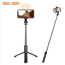 Roreta 2021 novo 4 em 1 sem fio bluetooth selfie vara com tripé dobrável monopods universal para smartphone quente