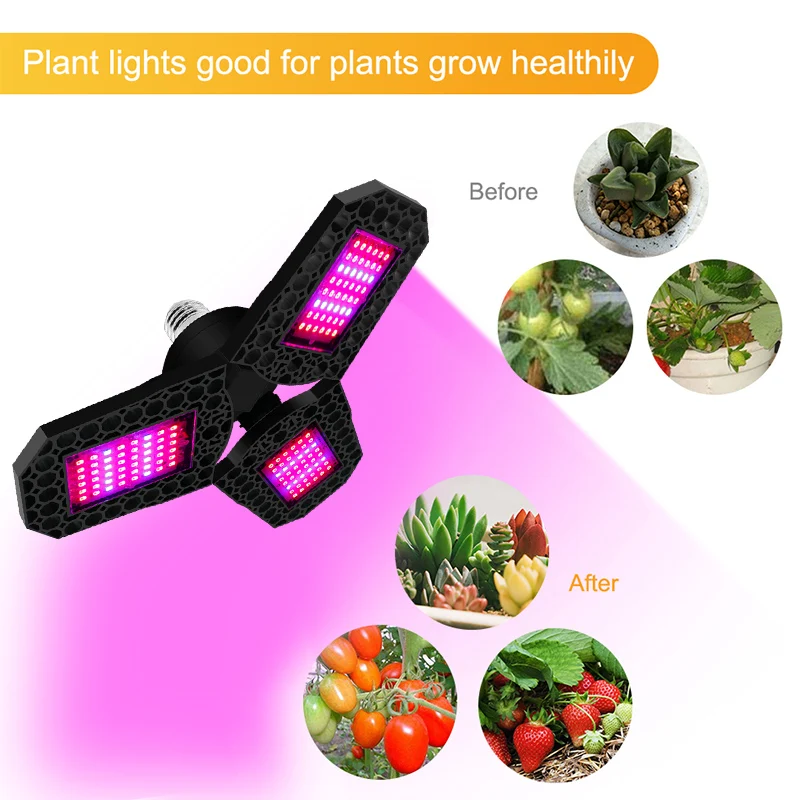 Светодиодный Grow светильник полный спектр SMD 2835 Phytolamp для растений 85 265V Фито роста