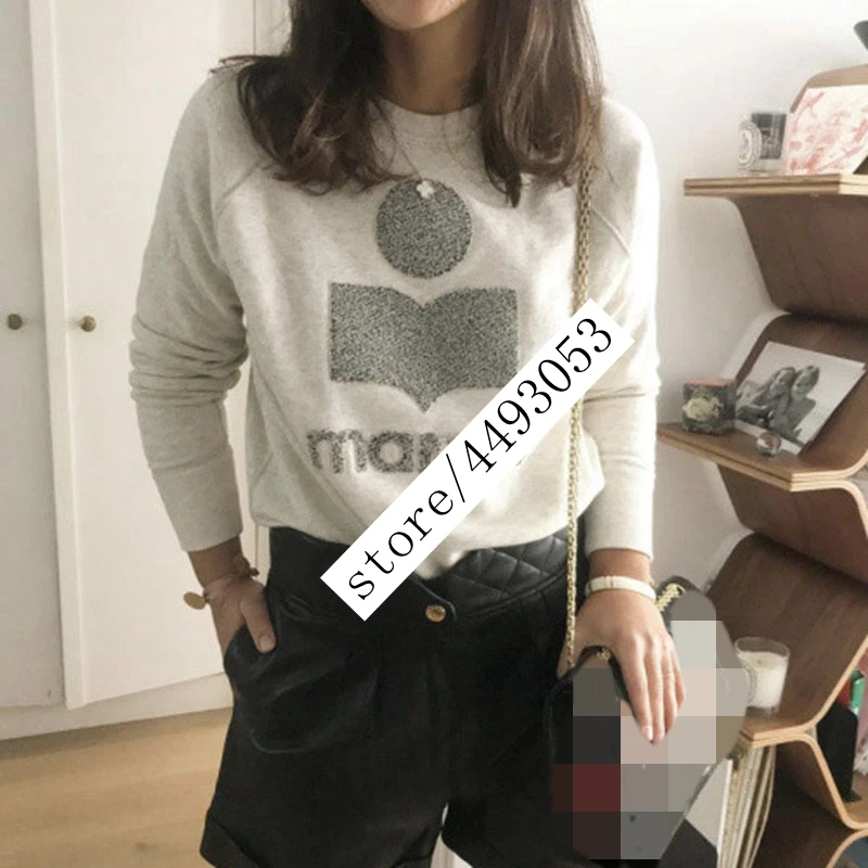 

2020 Fall New Woman Long Sleeve Hoodies Girls Cotton Gray Sweatshirts