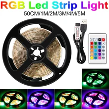 

2835 RGB LED Strip Lights DC 5V Flexible Lamp Tape Ribbon 0.5M 1M 2M 3M 4M 5M TV BackLight For Room Decor IR Control Leds Diode