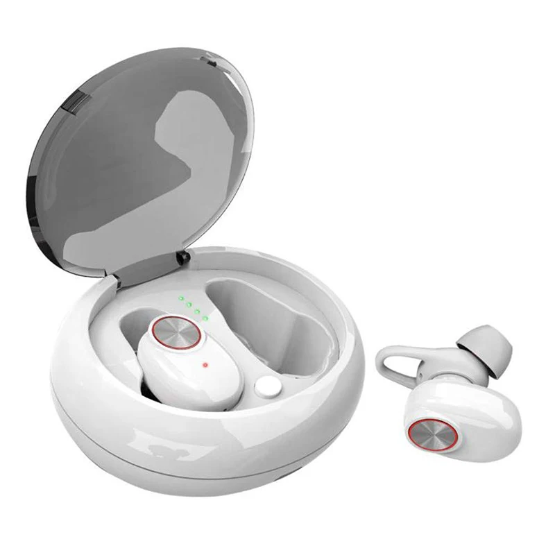 V5 Bluetooth 5,0 EDR Bluetooth гарнитура, 2 шт Беспроводные Наушники Mini True Bluetooth 5,0 стерео наушники бас-вкладыши гарнитура - Цвет: White