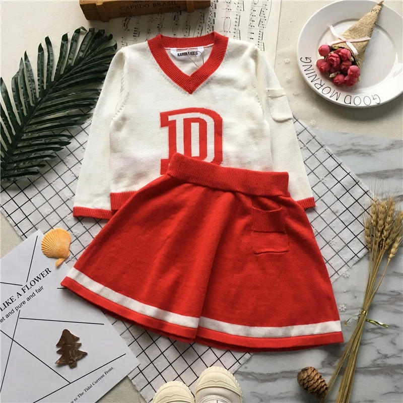 Tonytaobaby Весенний новый вязаный хлопковый костюм для маленьких девочек Женская