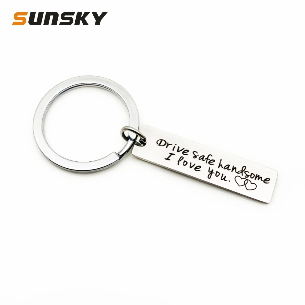 Creative Drive Safe Handsome Words Stainless Steel Keychain Key Rings Car for Gift Girlfriend | Автомобили и мотоциклы