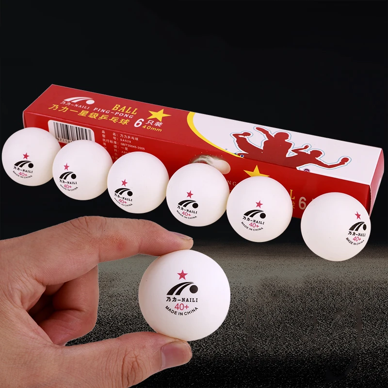

A Box Ping Pong Balls 1-Star 40mm Table Tennis Sports Student Training Plastic 6pcs Coach Practice Kids Adult Racket