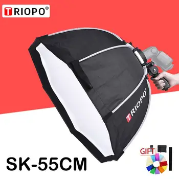 

TRIOPO 55cm Octagon softbox Umbrella Softbox with handle For Godox On-Camare Flash speedlite photography studio accessories