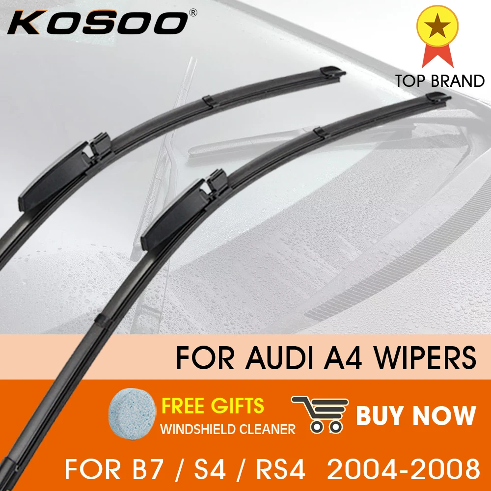 KOSOO Car Wiper LHD Front Wiper Blades For Audi A4 B7 S4 RS4 2004 - 2008 Windshield Windscreen Front Window 22