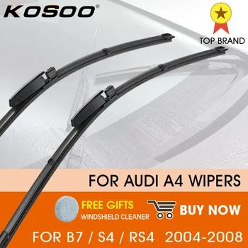 

KOSOO Car Wiper LHD Front Wiper Blades For Audi A4 B7 S4 RS4 2004 - 2008 Windshield Windscreen Front Window 22"+22"