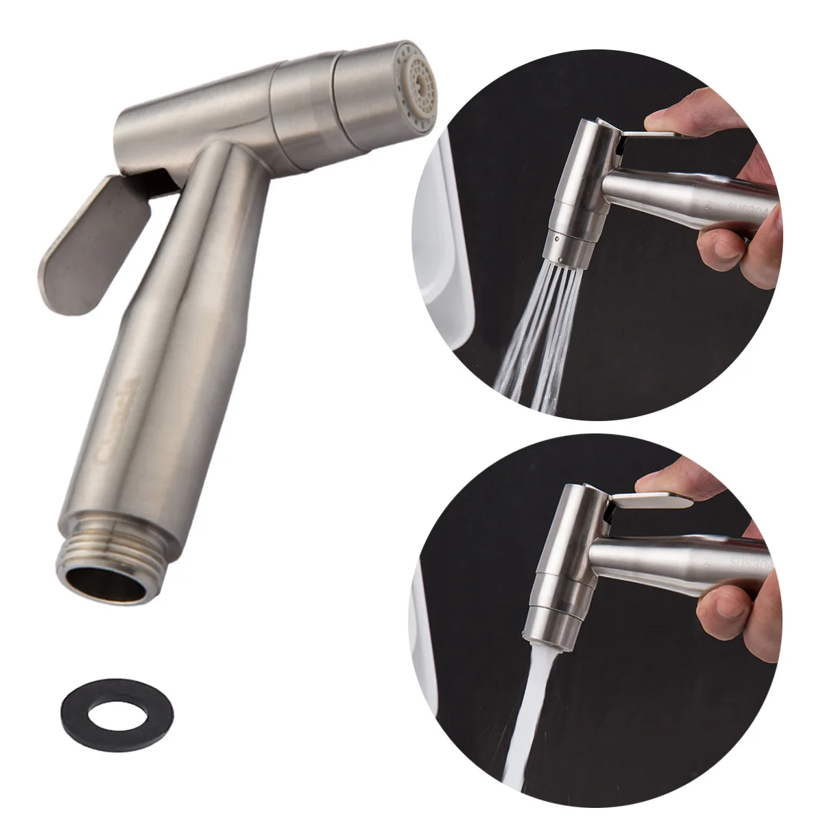 

Sus 304 Stainless Steel Supercharge Chamber Pot Spray Gun Chamber Pot Developing Spray Gun Multi-functional Health Faucet Spray