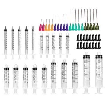 

60Pcs/Set Industrial Dispensing Syringe Needless Set 1/3/5/10/ 20ml 1.5 Inch Blunt Pin Adhesives Glue Dispensing Soldering Paste