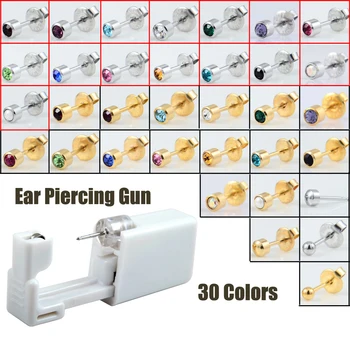 Buy Online1PC Disposable Sterile Ear Piercing Unit Cartilage Tragus Helix Piercing Gun NO PAIN Piercer Tool Machine Kit Stud DIY Jewelry.