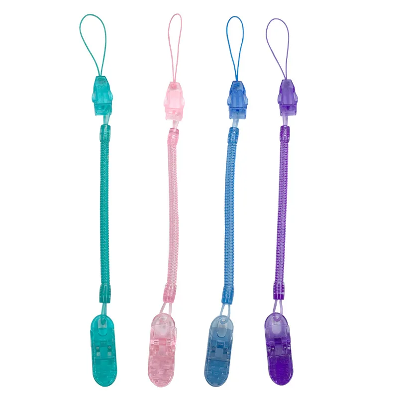 Infant Baby Toddler Dummy Pacifier Soother Spring Nipple Clip Chain Strap Holder