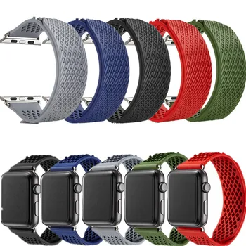 

Soft Silicone Watch Band Wrist Strap for Apple Watch 42mm 38mm 40mm 44mm Replacement Bracelet Belt for iWatch Serise 5 4 3 2 1