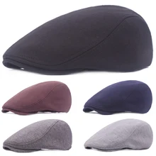 Мужская классическая Кепка сплошной цвет для вождения плоская хлопковая шляпа газетчик гольф-Берет шляпы