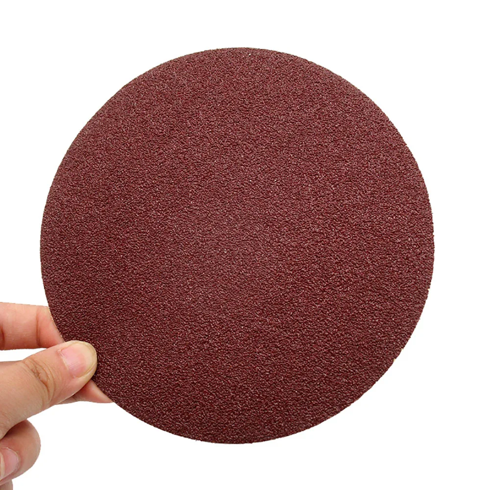 6 Inch 150mm Self Adhesive Sanding Discs Red Aluminum Oxide Sandpaper Glue-lined Round Backing Pads 60 80 Grit